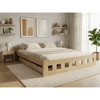 Postel Naomi zvýšená 120 x 200 cm, borovice Rošt: Bez roštu, Matrace: Matrace Sommera 18 cm