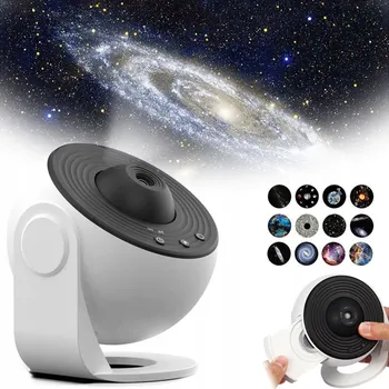 Projektor PROJEKTOR NOČNÍ OBLOHY NEBE NOČNÍ LAMPA PLANETÁRIUM DÁREK 12x DISK PLANETY