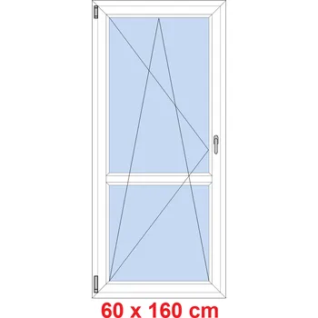Okno Soft Balkonové dveře s příčkou 60x160 cm, otevíravé a sklopné