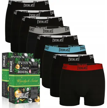 Boxerky Everlast Pánské boxerky Sada Černé Guma Bavlna Sada 8 Kusů Vel. XL