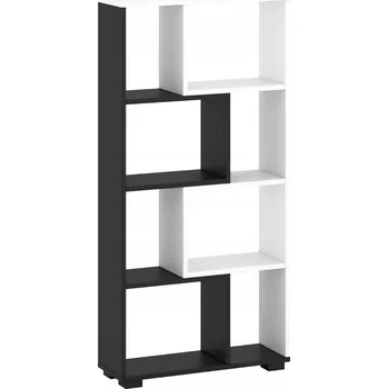 Knihovna Regál 120x60x20 cm nástěnný/podlahový bílý/černý