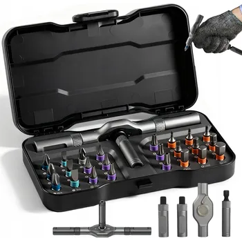 Šroubovák SADA ŠROUBOVÁKŮ 24 V 1 S MAGNETICKÝMI BITY A RÁČNOU T