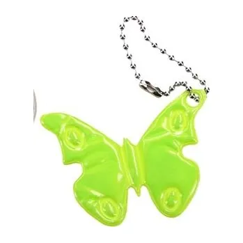 Klíčenka motýl - reflexní - žlutá (Přívěšek na klíče motýl)