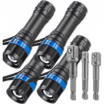 Svítilna LED taktická svítilna 4.5V černá 2 ks ABS 40 lm 4 režimy ZOOM