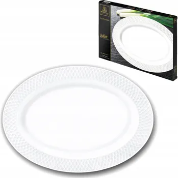 Talíř Oválný servírovací talíř Wilmax na hlavní jídla 35x25 cm, bílý porcelán