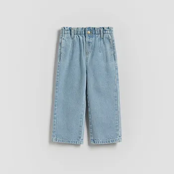 Dívčí kalhoty Reserved - Džíny baggy s rovnými nohavicemi - modrá - 776FF-50J - 776FF-50J-110