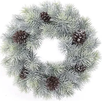 Vánoční dekorace Piskáček Praha Věnec jehličí pr.30cm se šiškami