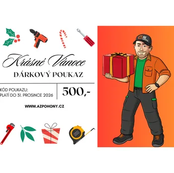 Dárková visačka Vánoční poukaz v hodnotě 500 Kč - darujte kutilům Vánoce plné radosti - Vánoční poukaz v hodnotě 500 Kč