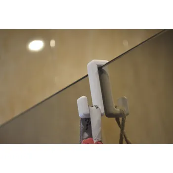 Věšák Háček, věšák na sprchové dveře o tloušťce 18 mm, bez vrtání