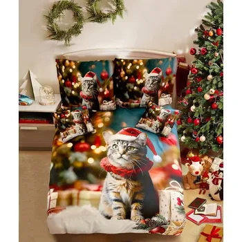 Povlečení 3D Bavlněné povlečení HOLLY PAWS barevné + povlak na polštářek 40x50 cm zdarma Rozměr povlečení: 70 x 90 cm | 140 x 200 cm, 140x200 + 70x90, mikrovlákno, 135 g/m2