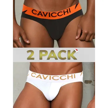 Boxerky Pánské Spodní Prádlo 2 PACK Slipy Cavicchi 2025/003 10020 luxusní černé pánské spodní prádlo Roberto Martinelli Velikost: L