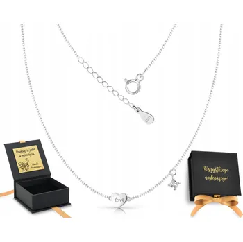 Náhrdelník Stříbrný náhrdelník dámský řetízek se srdíčkem a krystalem celebritka 925