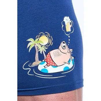 Pánské spodní prádlo Pánské boxerky Cornette Piglet Tmavě modrá 2XL