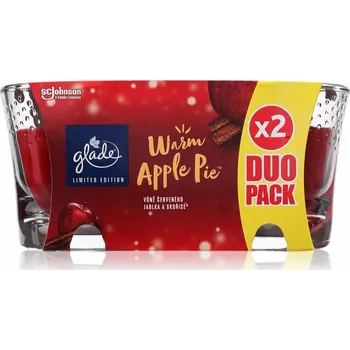 Svíčka GLADE Vonná svíčka Warm Apple Pie dvojité balení 2x112 g