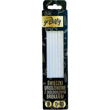 Svíčka NAROZENINOVÉ SVÍČKY S EKO-BROKÁTEM 16 KUSŮ OSLAVA NAROZENIN PÁRTY