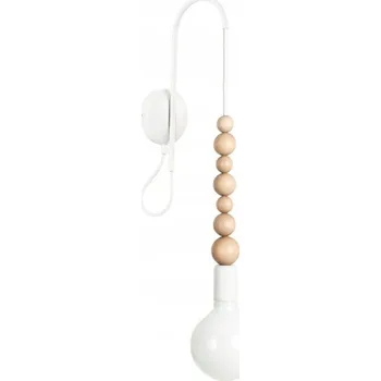 Nástěnné svítidlo Nástěnná lampa Loft Sfarer bílá strukturovaná, nástěnné svítidlo s bílým kabelem