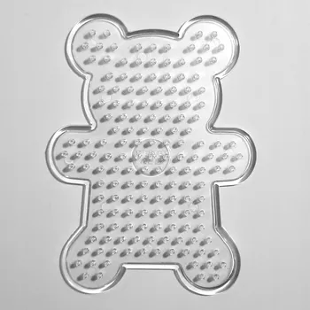 Dětské navlékací korálky MEDVÍDEK PODLOŽKA ŠABLONA PRŮHLEDNÝ 9,5 x 7 cm korálky Ø 5 mm