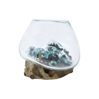 Dekorace do akvária Skleněná dekorace na dřevě - malá štěrk + 3 řasokoule