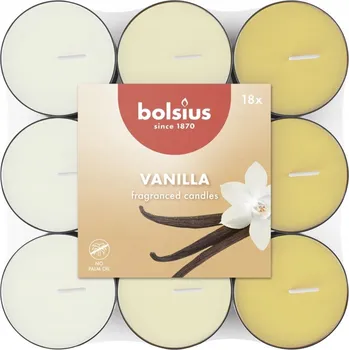 Svíčka Parafínové čajové svíčky Vanilla Bolsius 18 ks