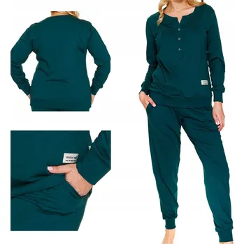 Dámské pyžamo Kojící pyžamo Doctor Nap 4349 zelená L / 40 Tmavě zelená