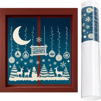 Vánoční dekorace Vánoční naklejki na okno – SADA BÍLÝCH OZDOB NA OKNO