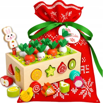 Dřevěná hračka Dřevěná Třídička Farma – robustní box, vzdělávací skládačka rozvíjející motoriku