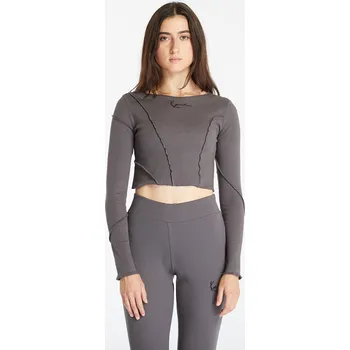 Dámské tričko Tričko Karl Kani Small Signature Rib LS Anthracite L