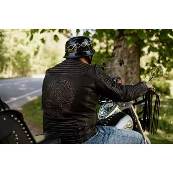 MAX Pánská kožená bunda Bond hnědá