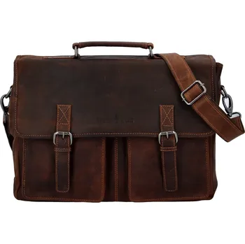 Kabelka Velká kožená pracovní taška Quidelio, hnědá