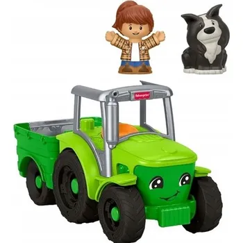 Figurka TRAKTŮREK FISHER PRICE LITTLE PEOPLE INTERAKTIVNÍ HRAČKA + 2 FIGURKY JGX12