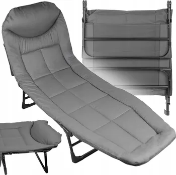 Zahradní nábytek Lehátko Sunwaal ocelové šedé s nastavitelným opěradlem, nosnost 120 kg