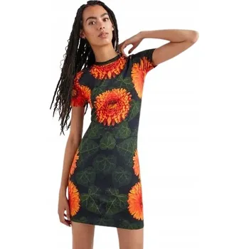 Dámské šaty Desigual koktejlové šaty s pop-art potiskem, délka nad kolena, velikost XS