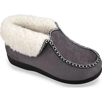 Dámská zdravotní obuv Mjartan Kotníková domácí obuv s ovčí vlnou - Šedá Velikost: 42