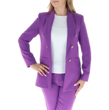 Dámské sako Fialové dámské sako s knoflíčky Sol Wears Women bílá | fialová 3494495