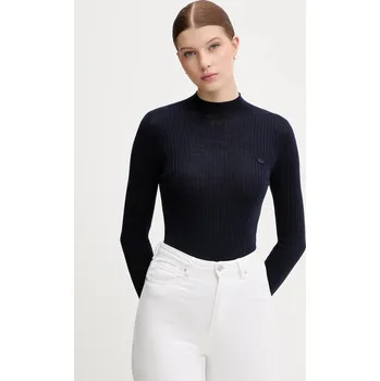 Pánský svetr Vlněný svetr Lacoste AF4189 námořnická modř 59X, vel. 38