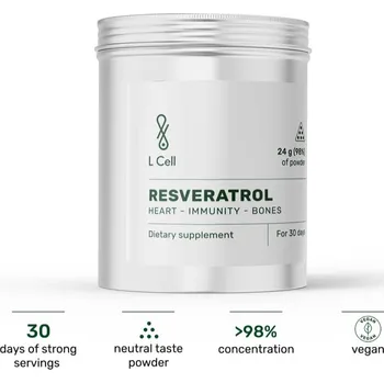 L Cell | Resveratrol - Prášek přispívající k normální činnosti srdce, cév a buněk - 24 g