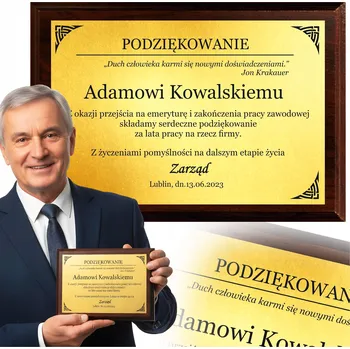 Obraz Statuetka s s potiskem diplom poděkování jako dárek pro každou příležitost