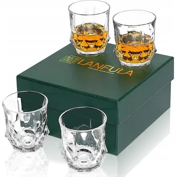 Sklenice Křišťálové sklenice na whisky Sada 4 Sklenic Bezolovnaté 300 ml