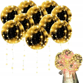 Balónek 10x SVÍTÍCÍ LED BALÓNKY PRŮHLEDNÉ SVÍTÍCÍ BALÓN NA SVATBA PŘIJÍMÁNÍ