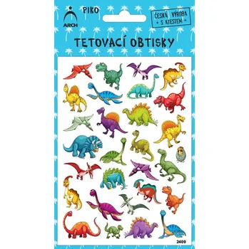 Odstranitelné tetování ARCH Dětské piko tetovací obtisky - dinosauři
