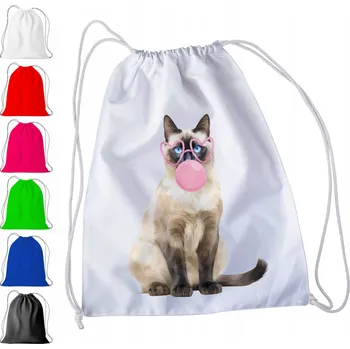 Obraz BÍLÝ SÁČEK DO ŠKOLKY, ŠKOLY, NA TV - DÁREK VÁNOČNÍ KOČKA