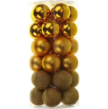 Vánoční ozdoba UH Koule plast. sada 30ks pr. 6cm mix zlaté