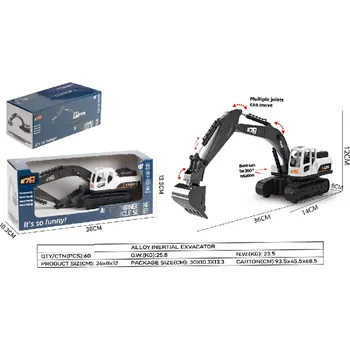 autíčko Ramiz Kovový bagr bílý