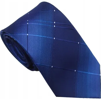 Kravata Elegantní pánská kravata klasická modrá s hladkým kostkovaným vzorem