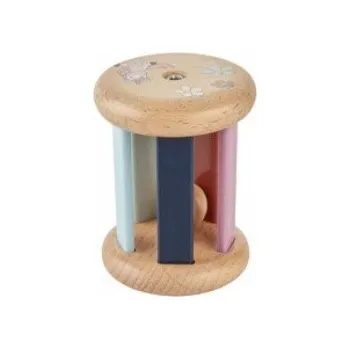 Dřevěná hračka DŘEVĚNÁ ZABAWKA MOTORYCZNA KUTÁLEJÍCÍ SE KRUH PASTELOVÉ BARVY 6m+