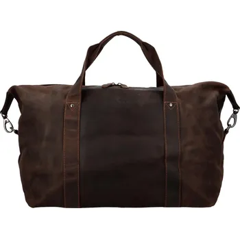 Kabelka Luxusní cestovní kožená taška Greenwood travel Joel, tmavě hnědá