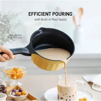 Hrnec Smetanový rendlík BUYDEEM s smaltovaným povrchem a skleněnou poklicí 1,8L CP141 Žlutý