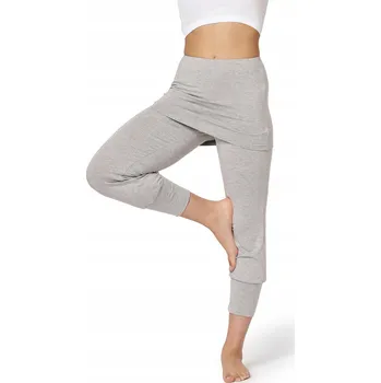 Jógové kalhoty 3/4 se sukýnkou legíny dámské BLV50-276 Šedé XXL