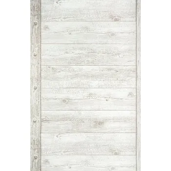 Tapeta Světle šedá tapeta s velkým prkenným vzorem (861402)