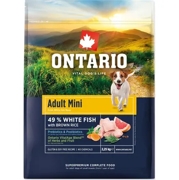 Krmivo pro psa Ontario Adult Mini Fish & Brown Rice 13 kg